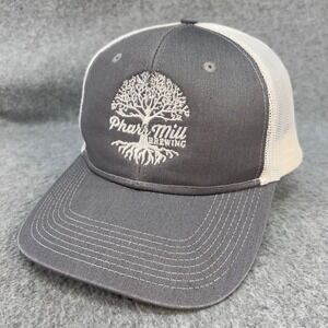 Pharr Mill Brewing Tree Logo Mens Grey Port Authority Trucker Hat Snapback OSFM